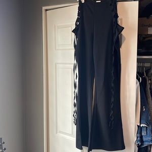 Black Hip tie pants